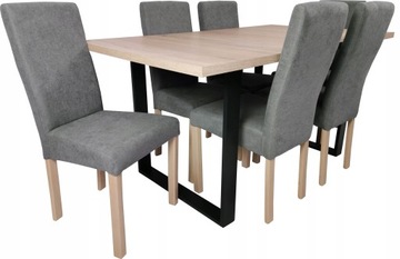 stół w stylu loftowym industrialny 6 krzeseł Largo