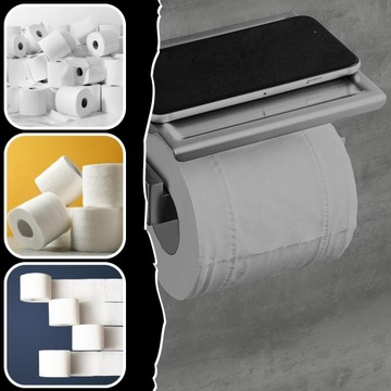 ДЕРЖАТЕЛЬ ДЛЯ ТУАЛЕТНОЙ БУМАГИ С ПОЛКОЙ ДЛЯ ТЕЛЕФОНА ХРОМИРОВАННАЯ ВЕШАЛКА LOFT WC