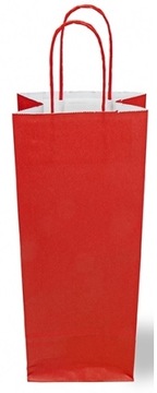 Torebka papierowa 1 butelkę czerwona