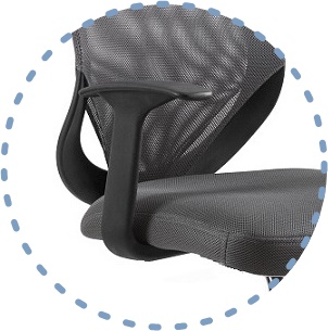 MOBI SKID Серое офисное кресло на сетчатых полозьях