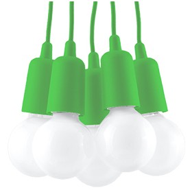 Lampa wisząca DIEGO pająk zielona nowoczesna 5P
