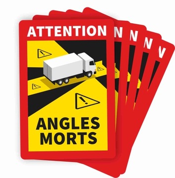 Naklejka Martwe pole Angles Morts TIR Laminat 5szt