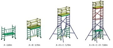 Передвижные алюминиевые леса COMPACT FARAONE 7,6 м