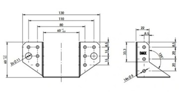 WL9 БАЛКА ПОДВЕСКА ЛЕГКАЯ СТРОИТЕЛЬНАЯ ОПОРА 60x60