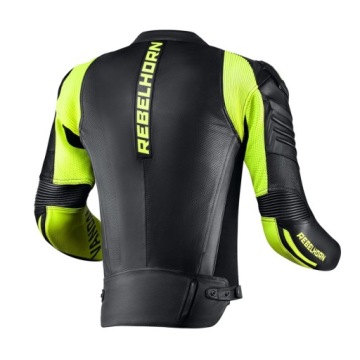 КОЖАНАЯ КУРТКА REBELHORN ВАНДАЛ ЧЕРНЫЙ/ФЛО ЖЕЛТЫЙ (50)