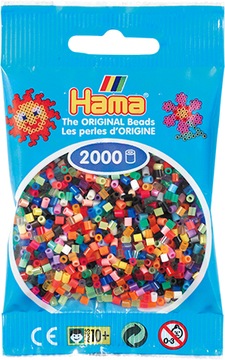 KORALIKI HAMA MINI 2000 SZTUK 501-00 MIX KOLORÓW