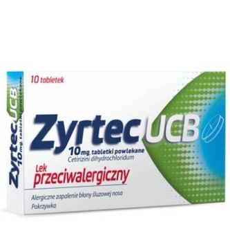 Zyrtec UCB 10 mg 10 tabl. Na alergię