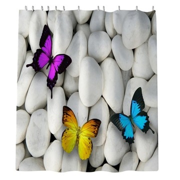 Подкладка для занавески для душа PEVA Mold Pebble Butterfly