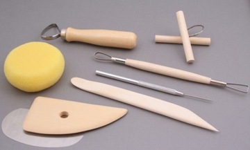 Zestaw podstawowych narzędzi ceramicznych komplet 8 sztuk
