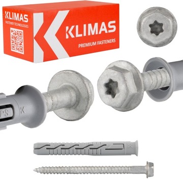 Kołki rozporowe ramowe 8x80 mm 50 szt. z łbem podkładkowym TORX Klimas