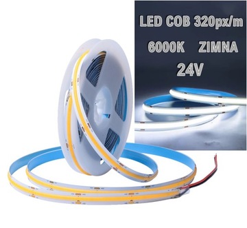 Taśma LED COB 24V Neon Zimna bezpunktowa PROF