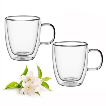 ZESTAW 2 KUBKÓW Z PODWÓJNEGO SZKŁA 350ML