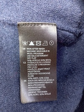 ATS sweter H&M wełna akryl granatowy M