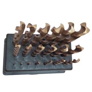 НАБОР СВЕРЛ С ТИТАНОВЫМ ПОКРЫТИЕМ 1,0-10 ММ, 19 ПРЕДМЕТОВ.