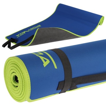 MATA NEOPRENOWA NIEBIESKA FITNESS 180cm Mocna