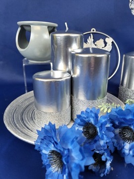 CERAMICZNA TACA TALERZ PATERA SREBRNA