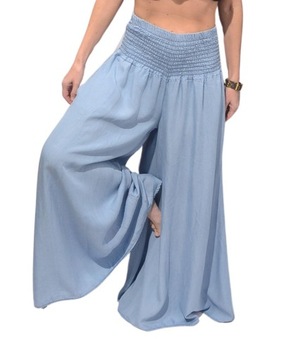 Джинсовые легкие брюки-юбка длинные оверсайз