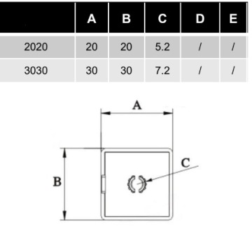 Заглушка CAP алюминиевый профиль 30X30