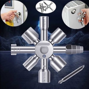 УНИВЕРСАЛЬНЫЙ КЛЮЧ ДЛЯ ЭЛЕКТРИЧЕСКИХ КОРОБОК 10 В 1