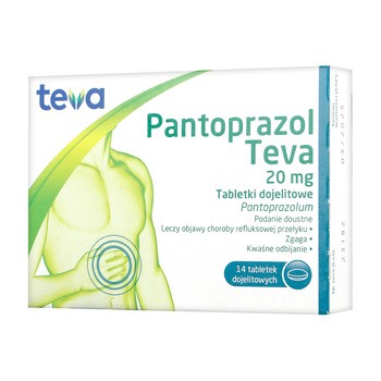 Pantoprazol Teva, tabletki dojelitowe 0,02g, 14 sz