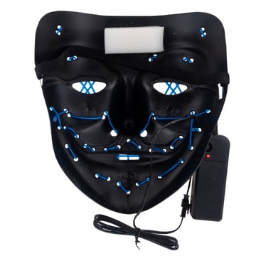 TG70276 СВЕТОДИОДНАЯ МАСКА СВЕТЯЩАЯСЯ СВЕТОДИОДНАЯ ВЕЧЕРИНКА ХЭЛЛОУИН СТРАШНАЯ РАБОТАЕТ НА БАТАРЕЕ