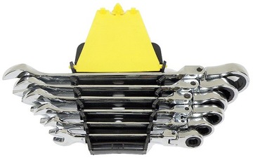 КЛЮЧИ НАКИДНЫЕ КЛЮЧИ СЛОМАНЫЕ С ТРЕЩОТКОЙ 8-19 мм НАБОР ИЗ 6 КЛЮЧЕЙ