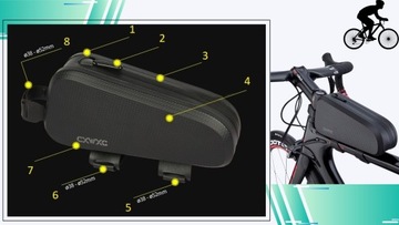 РОЗЕТКА ДЛЯ ВЕЛОСИПЕДА СУМКА ДЛЯ РАМЫ ВЕЛОСИПЕДА ВОДОНЕПРОНИЦАЕМАЯ ПРОЧНАЯ ВМЕСТИМОСТЬ XL КАЧЕСТВО