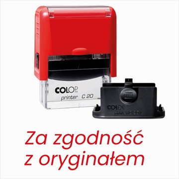 Pieczątka, pieczątki ZA ZGODNOŚĆ Z ORYGINAŁEM nowa, 14x36, Colop 20
