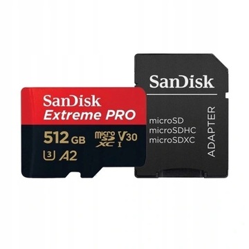 Карта памяти SanDisk Extreme Pro емкостью 512 ГБ.