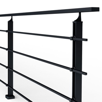 Balustrada aluminiowa 3 mb, 4 x wypełnienie czarna