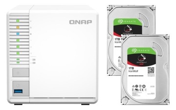 Serwer plików NAS QNAP TS-364-8G + 2x 1TB Seagate