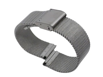 BRANSOLETA DO ZEGARKA SIATKOWA MESH SREBRNA 20MM + TELESKOPY