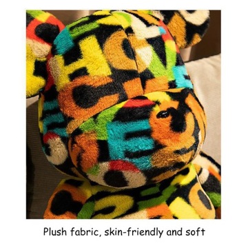 Многоцветный блестящий жестокий плюшевый мишка, очаровательная мягкая кукла плюшевого мишки