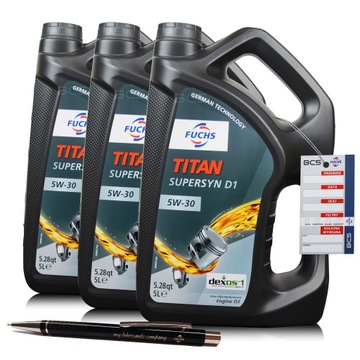 15 LITRÓW FUCHS TITAN SUPERSYN D1 5W30 dexos1 GEN 3 OLEJ SILNIKOWY DYSTRYB.