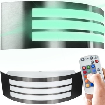 KINKIET OZDOBNY WODOODPORNY OPRAWA LED ZEWNĘTRZNA OGRODOWA LAMPA RGB PILOT
