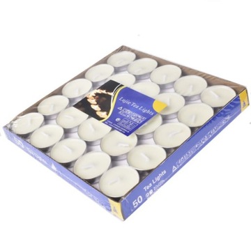 PODGRZEWACZE TEALIGHTY BEZZAPACHOWE ŚWIECZKI TEALIGHT ZESTAW 50szt BIAŁE