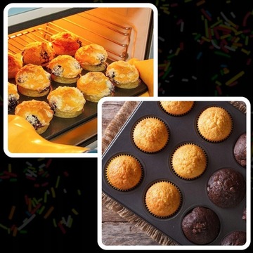 СИЛИКОНОВЫЙ ПРОТИВЕНЬ ДЛЯ МАФФИНОВ НА 12 МАФФИНОВ, ЧЕРНЫЙ ГИБКИЙ