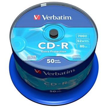 PŁYTA VERBATIM CD-R , 700MB, PRĘDKOŚĆ 52X, 50szt.