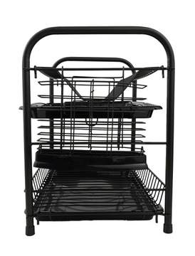 СУШИЛКА ДЛЯ СУШКИ ПОСУВЫ С ПОДДОНОМ, ЧЕРНАЯ, ДВУХУРОВНЕВАЯ, wz01