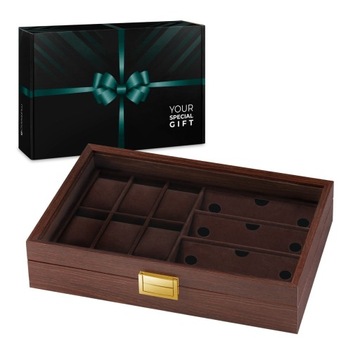 SZKATUŁKA NA ZEGARKI I OKULARY PUDEŁKO ETUI + GRATIS