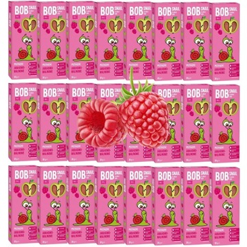 BOB SNAIL 24x Przekąska BEZ CUKRU ślimak jabłko malina 30g. smakołyk