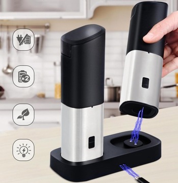 ЭЛЕКТРИЧЕСКАЯ МЕЛЬНИЦА ДЛЯ СОЛИ И ПЕРЦА СО СВЕТОДИОДНЫМ ОСВЕЩЕНИЕМ, ШЕЙКЕР ДЛЯ СПЕЦИЙ