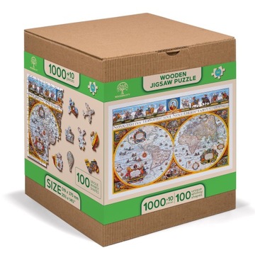 Drewniane Puzzle z figurkami - Mapa Nova Terrarum