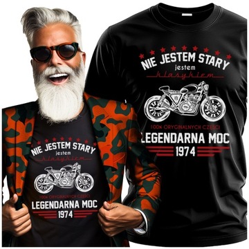Śmieszny Prezent 50 Urodziny z motorem upominek data 1974 XS