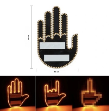 Светодиодная лампа жесты палец руки для автомобиля знак средний палец с пультом дистанционного управления