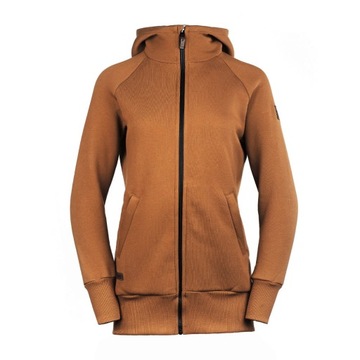 Bluza damska bawełniana brązowa gruba rozpinana kieszenie na zamek Cuna XL