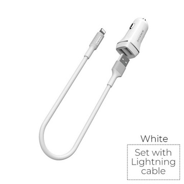 ŁADOWARKA SAMOCHODOWA 2X USB KABEL LIGHTNING