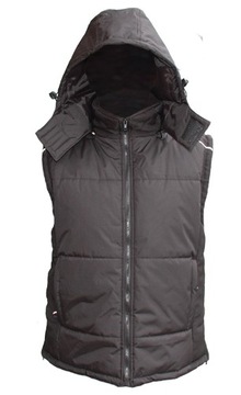 KAMIZELKA HOODIE CZARNA XXXL Z KAPTUREM ELEMENTY ODBLASKOWE POLIESTER POLAR