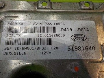 FORD KA II MK2 1.2 B ŘÍZENÍ MOTORU 51981640