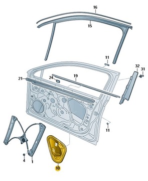 КРЫШКА ДВЕРИ ПРАВАЯ VOLKSWAGEN PASSAT B8 OE